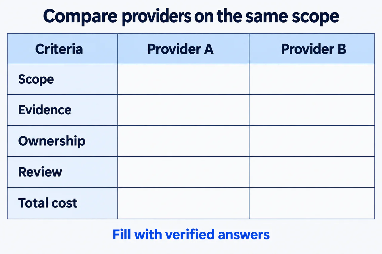 Plastic surgery SEO companies comparison worksheet for practice owners.